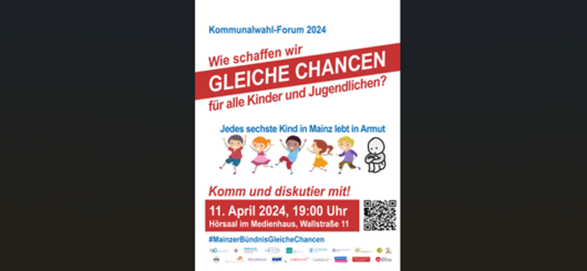 Plakat zu Kommunalwahl-Forum in Mainz am 11. April 